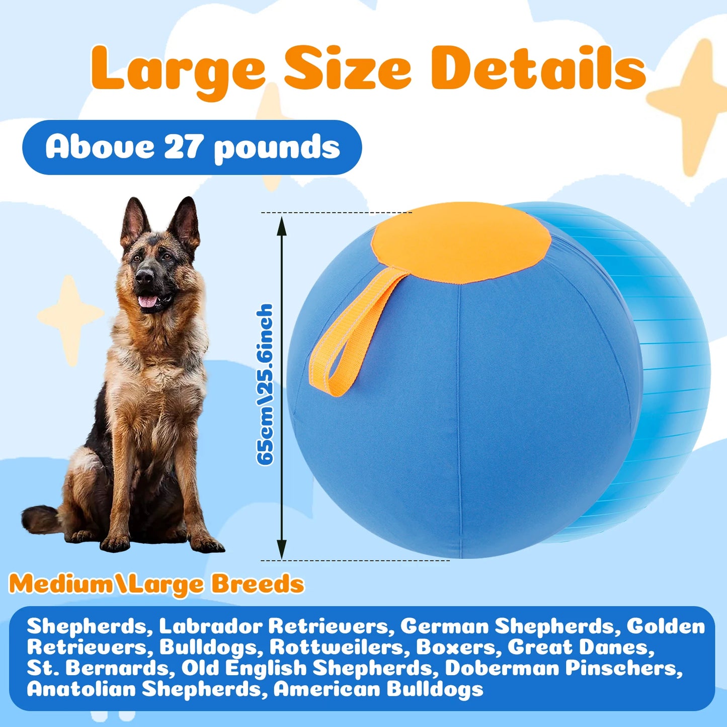 Dogs Outdoor Inflatable Ball Toy Herding Ball Agility Training Durably Physical Activity Big Ball Pet Self Play Toy