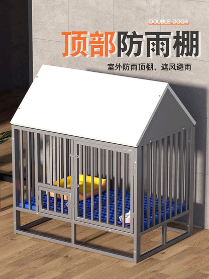 Bold and reinforced dog cage Medium-sized large dog outdoor rainproof rural outdoor special dog house Golden hair edge pasture