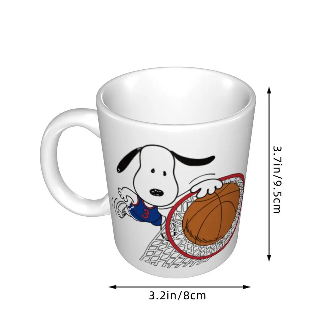 Manga Snoopy Woodstock Cartoon Dog Coffee Mug DIY Customized Ceramic Tea Milk Mug