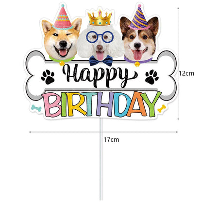 Dog Party Decoration Pet Party Tableware Plate Cup Napkin Tablecloth Birthday Party Banner