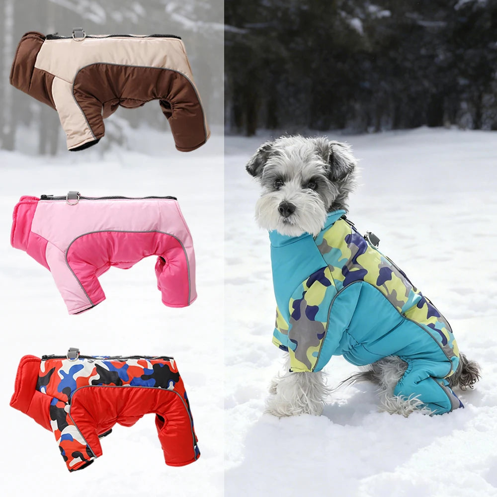 the WARMSTRIDE REFLECTIVE DOG JUMPSUIT - Windproof Dog Clothes, Winter Warm Puppy Jumpsuit, Reflective Pet Costume for Small/Medium Dogs/Cats, Chihuahua, Schnauzer Outfits