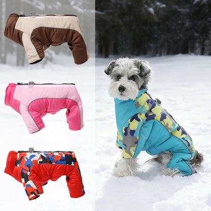 the WARMSTRIDE REFLECTIVE DOG JUMPSUIT - Windproof Dog Clothes, Winter Warm Puppy Jumpsuit, Reflective Pet Costume for Small/Medium Dogs/Cats, Chihuahua, Schnauzer Outfits