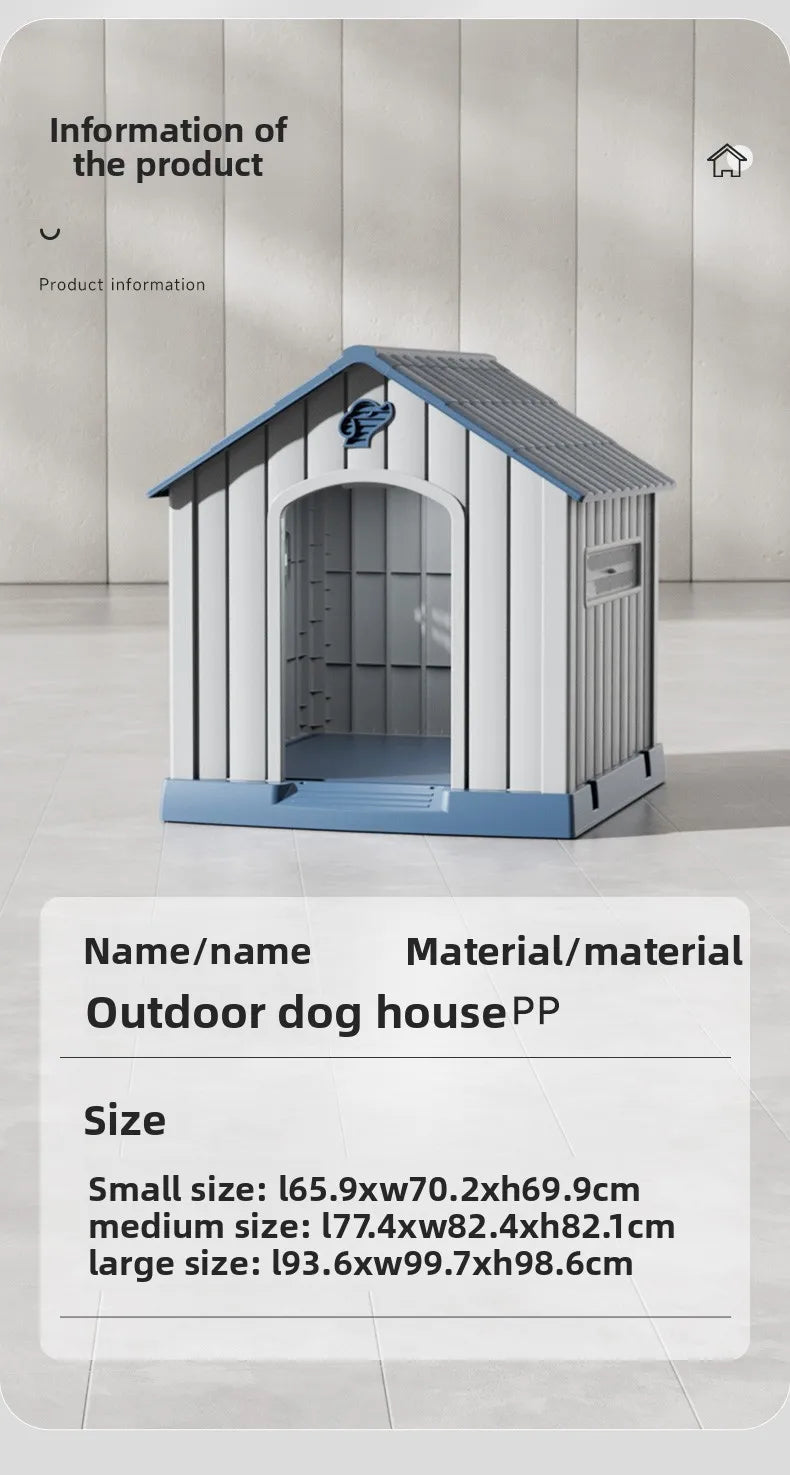 the HAPPY HOME - Kennel Outdoor Medium-Sized Dog Four-Season Universal Cold and Rain-Proof Pet Winter Doghouse, Villa Outdoor House Waterproof