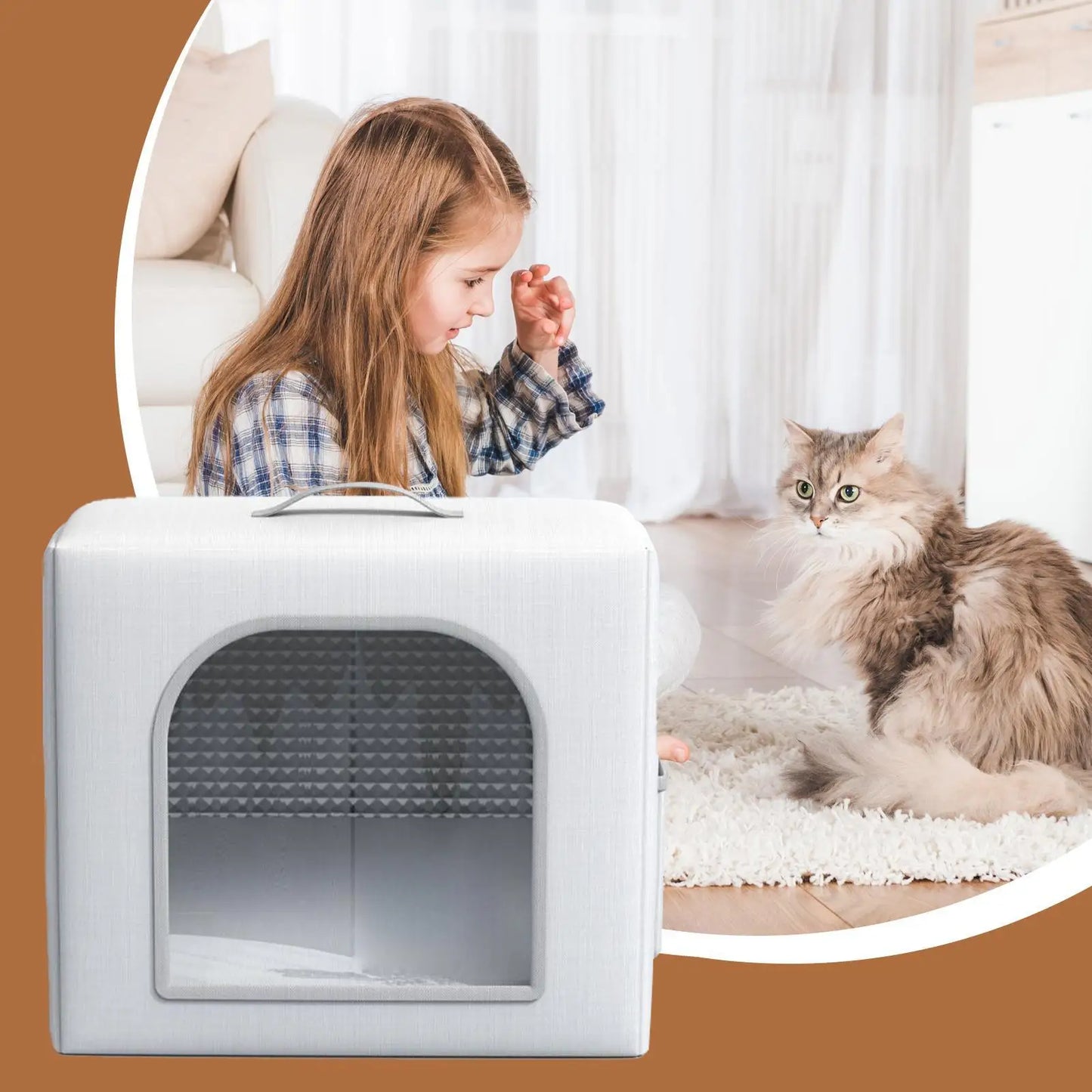 the COOLING CAVE - Doghouse with Cooling, Foldable Pet Cooling Shelter for Dogs/Cats with 8 Ice Bags, Doghouse for Farm, Backyard, Living Room, Front Door