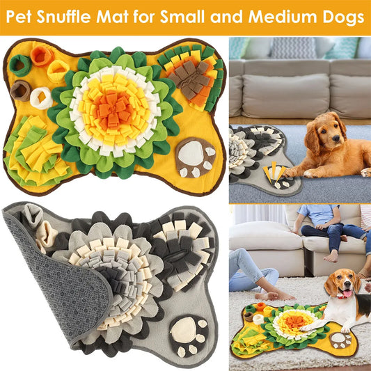 Pet Snuffle Mat Anti Slip Dogs Sniff Pad Soft Polyester Interactive Dog Treat Dispenser Mat for Pet Smell Training & Slow Feeder