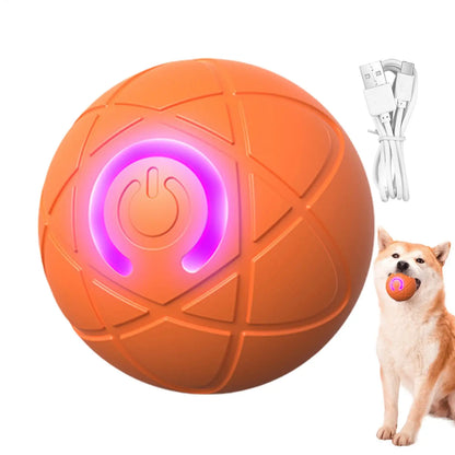 Automatic Rolling Ball Dog Toy - USB Rechargeable Interactive Dog Ball with LED Light, Self-Moving Indoor Play Toy for Puppy Dog