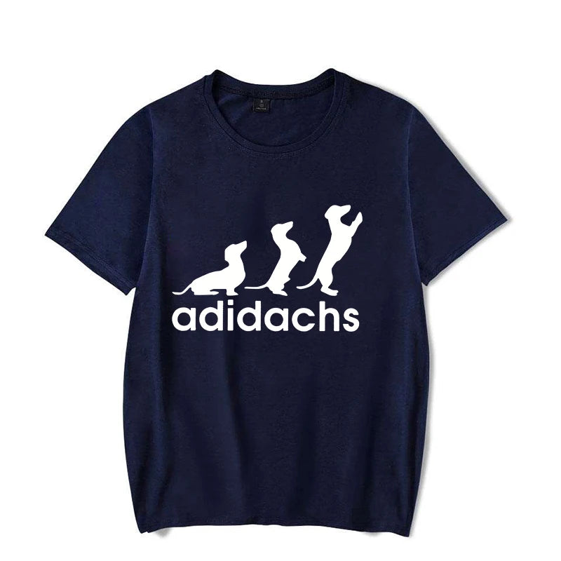 the ADIDACHS - New Men's T-Shirt, Dachshund Dog Lover T-Shirt, Graphic Tee Shirts, Oversized Men/Women T-Shirt, Harajuku Fashion Men's Shirts