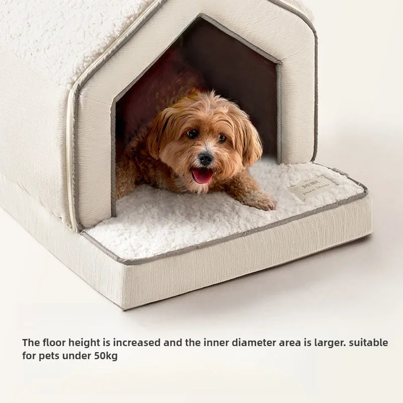Sponge-Enclosed Small Dog House  Waterproof Winter Dog Bed  Removable Pet Warm House  Collapsible   Cat Sleeping Space