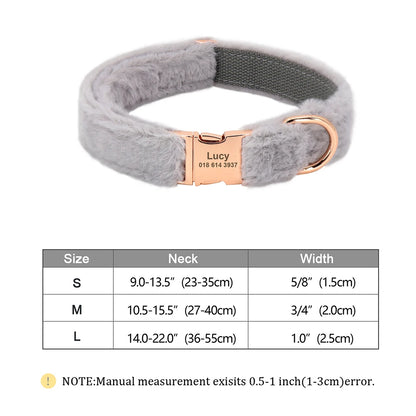 the COZY CREST PERSONALIZED COLLAR - Custom Dog Collar, Soft Velvet Dog Collars, Winter Personalized Pet ID Tag Plush Necklace for Small to Large Dogs, Pug, Free Engraving