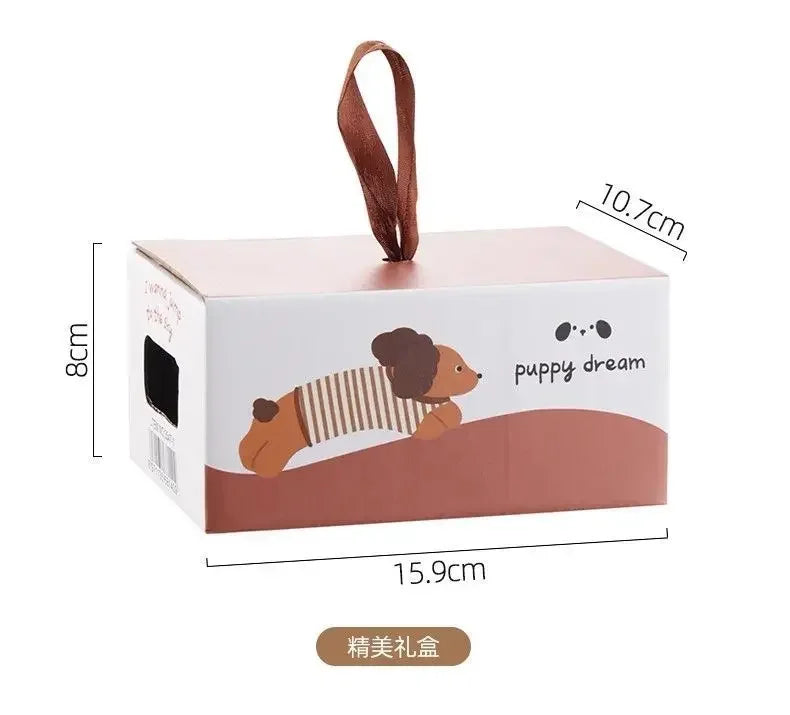 Sausage Puppy Breakfast Cute Ceramic Mug Creative Home Water Cup High Aesthetic Office Coffee Cup Milk Coffee Household Cup