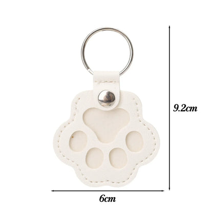 Pet Hair Memorial Keychain PU Leather Keepsake Locket for Cat Dog Fur Collection Memorial Keyring Gifts Decoration Accessories