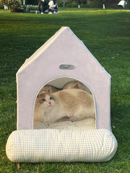 Pet Luxury Princess Deluxe House for Teddy Bear Schnauzer Dogs Cats Puppy Kitten Indoor Fluffy Warm Cozy Kennel Pet House Tent