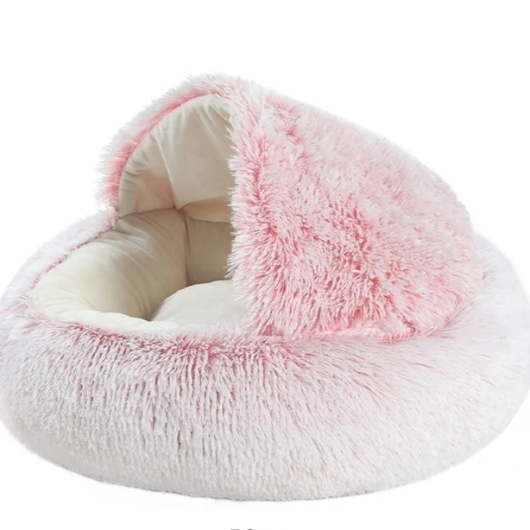 Cat Litter Crystal Plush Dog Kennel Plush Pet Kennel Shipping Deep Sleep Half Pack Warm Vacuum Round