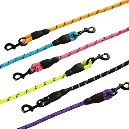 the COMFORT GRIP SAFETY LEASH - Reflective Dog Leash with Comfortable Padded Handle - Double Heavy Duty Traction Rope for Strong Dogs - Enhance Safety and Control