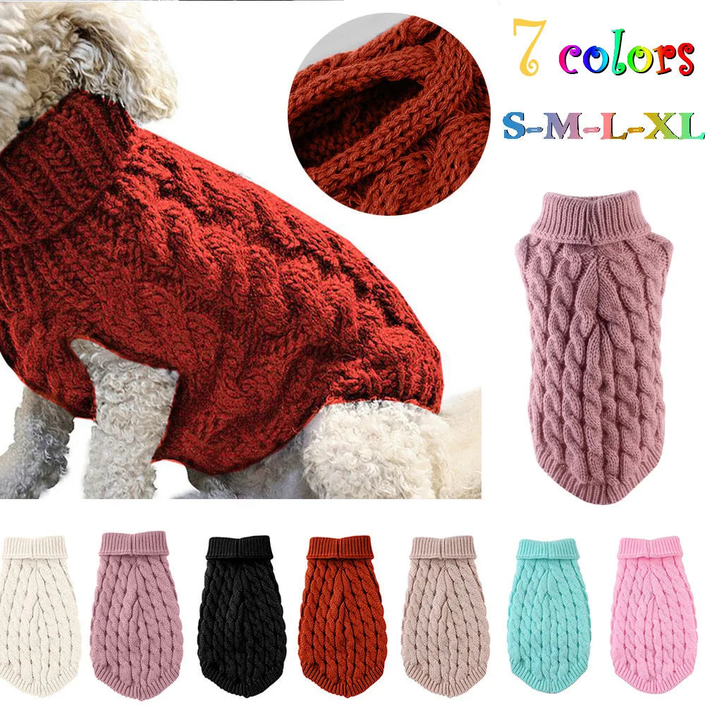 Dog Sweaters for Small Dogs Sweater Winter Dog Clothes Boy Chihuahua Yorkie Sweater Warm Pet Clothes Knitted Solid Puppy
