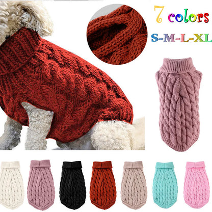Dog Sweaters for Small Dogs Sweater Winter Dog Clothes Boy Chihuahua Yorkie Sweater Warm Pet Clothes Knitted Solid Puppy