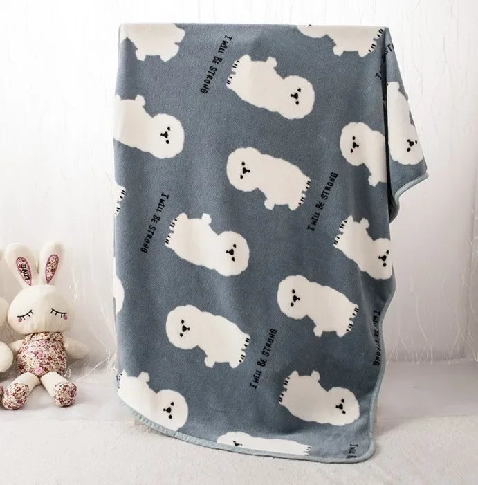 100x75cm Warm Pet Beds Cover Mat Thickened Coral Fleece Dog Blanket Soft BullDog Printed Quilt  Pet Sleeping Blanket Pet Mat