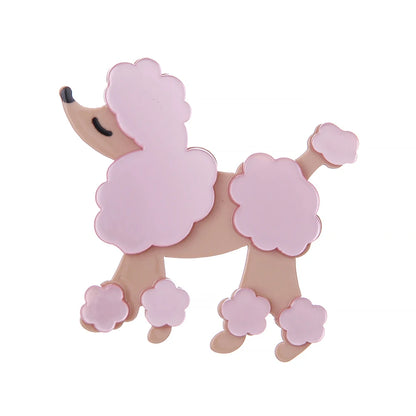 Pets Dog Pin Brooch Vintage Design Acrylic Dog Poodle Brooch for Teens Girls Women Handmade Lovely Animal Dog Brooch Jewelry