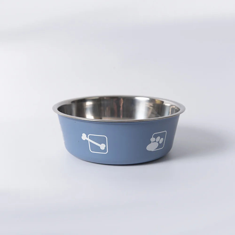 Stainless Steel Pet Bowl Double Layer Thickened Durable Anti-slip Dog Bowl Anti-knock Over Dog Food Bowl Pet Feeder Water Basin