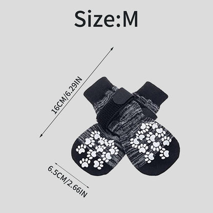 the GRIPPAWS PET SOCKS - 4PCS Pet Shoes, Dog's Foot Covers, Adjustable Indoor and Outdoor Non-Slip Socks for Pets