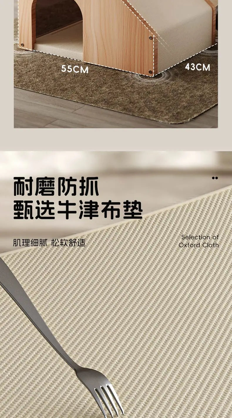 the SERENITY SANCTUARY - Doghouse, Closed Design, Sense of Security, Summer Doghouse, Pet Dog, Solid Wood House, Indoor