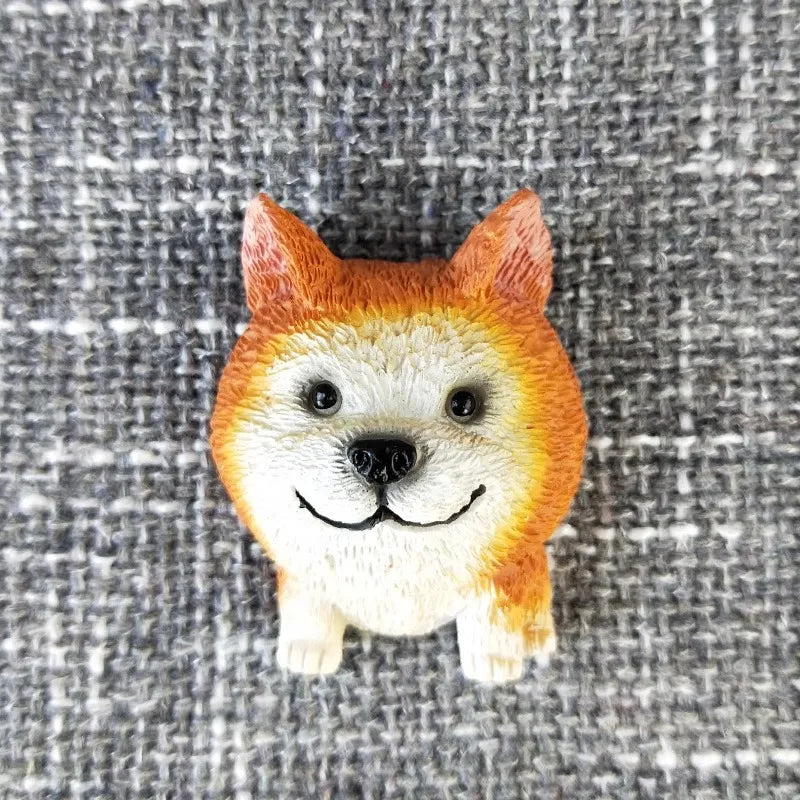 3D animal magnet refrigerator sticker simulation dog labrador Pug corgi Teddy Bichon resin Craft wall door home decoration gifts