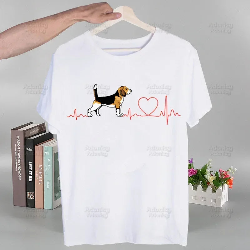 the PERSONAL STALKER - Beagle Cartoon Men's T-Shirts, Funny Hip Hop Summer Women/Men Bagel Dog Cute T-Shirts