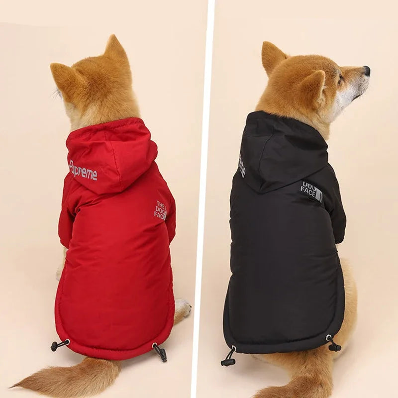 Pet Dog Waterproof Coat Reflective Puppy Warm Cotton Jacket Autumn Winter Hoodie Clothing For Dogs Cats Clothes