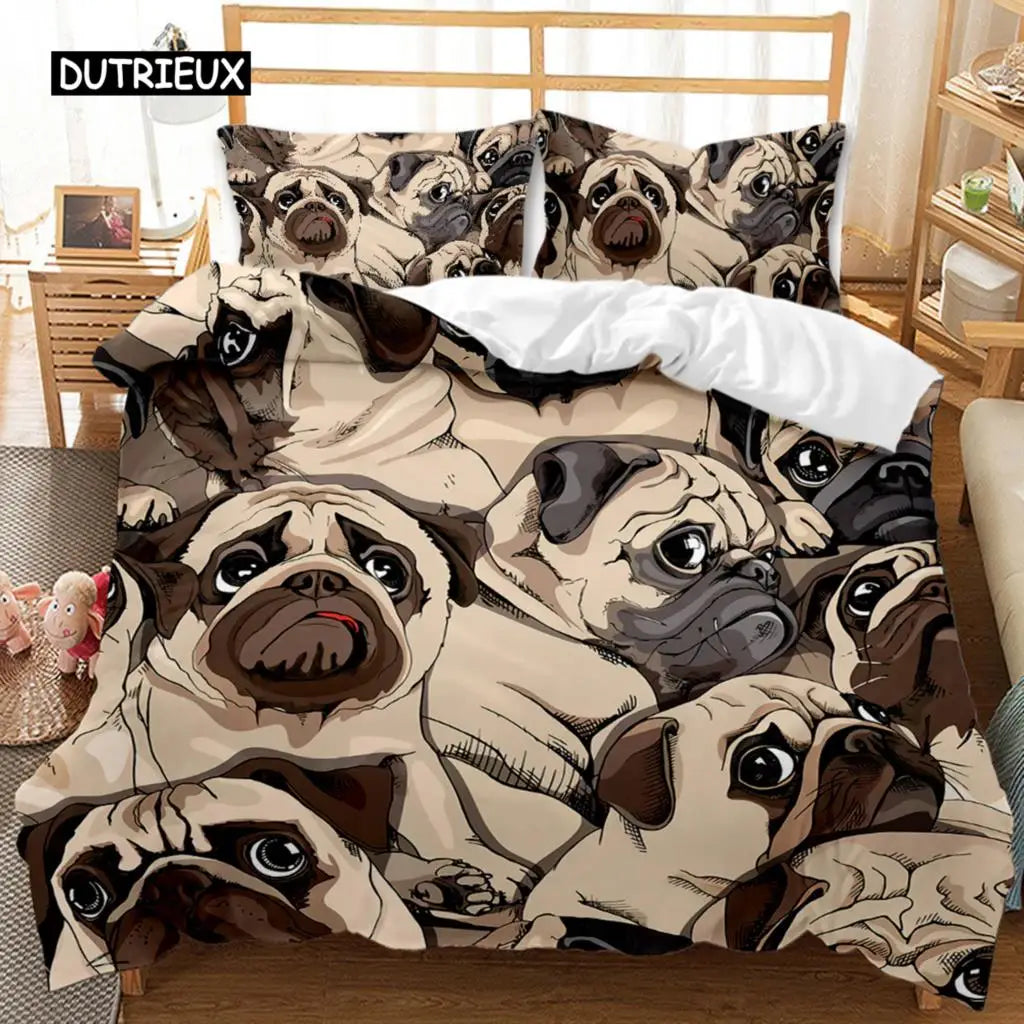 Dog Bedding Set German Shepherd Cute Pet Dog Animal Duvet Cover Sets Bed Linen for Adults Children Dog Lover Gift Bedroom Decor