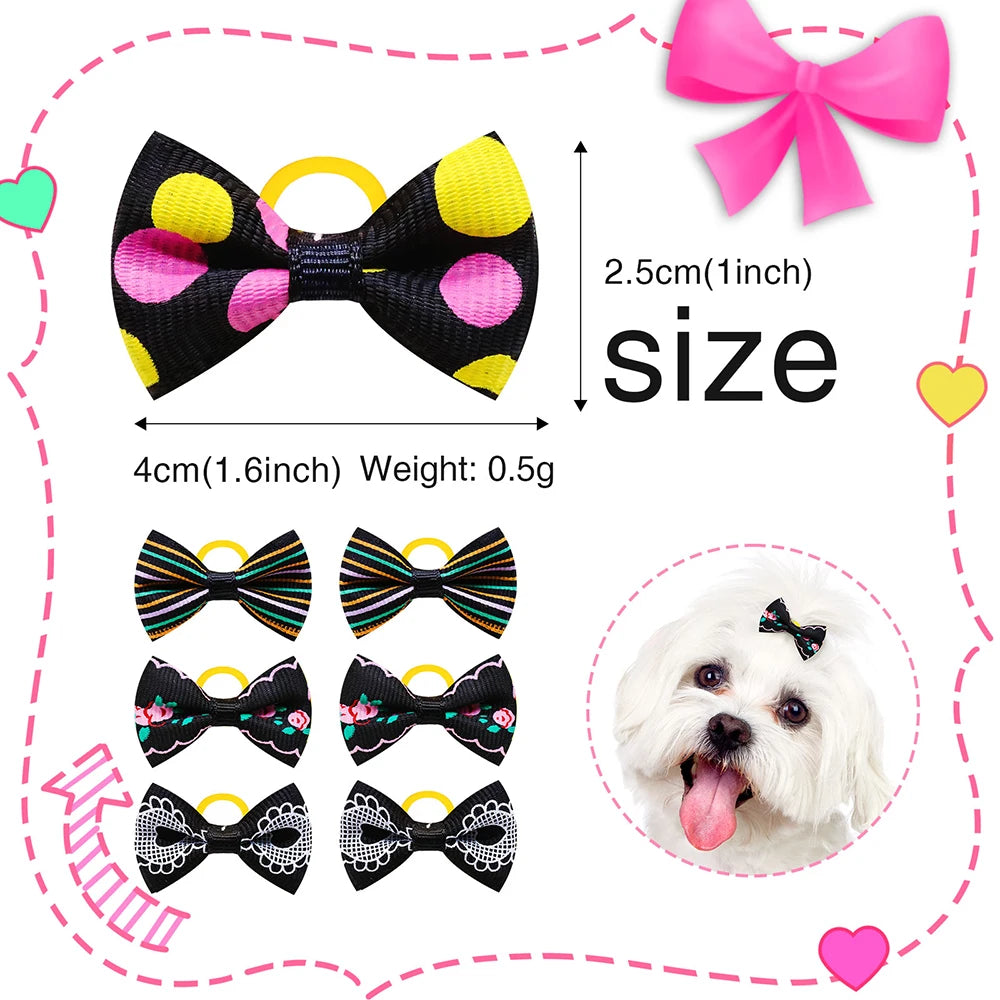 the MINI PAWBLOOM HAIR BOW SET - 10/20/30PCS Small Dog Hair Bows, Pet Bows, Rubber Bands, Cute Pet Puppy Hair Bows for Small Dog, Hair Accessories, Pet Supplies