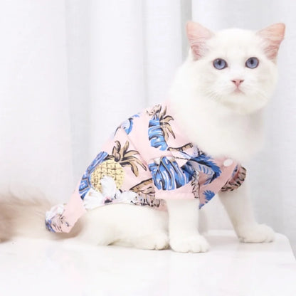 Summer Pet Dog Clothes Cool Beach Hawaiian Style Dog Cat Shirt Breathable Dog T-Shirts Chihuahua Dog Costumes Pet Puppy Clothing