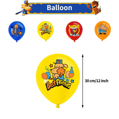 Cartoon DOGS MAN Theme Birthday Party Supplies Decoration Best Friend Balloon Banner Backdrop Cupcake Topper for Kids Child Gift