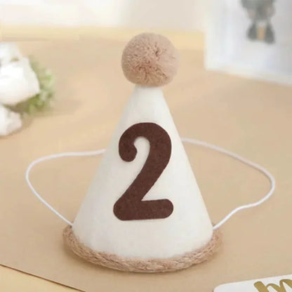 강아지 모자 Pet Birthday Hat Dog Hat Non-woven Fabric Number Hats Headband Felt Digital Birthday Celebration Hat Шапка Для Собак