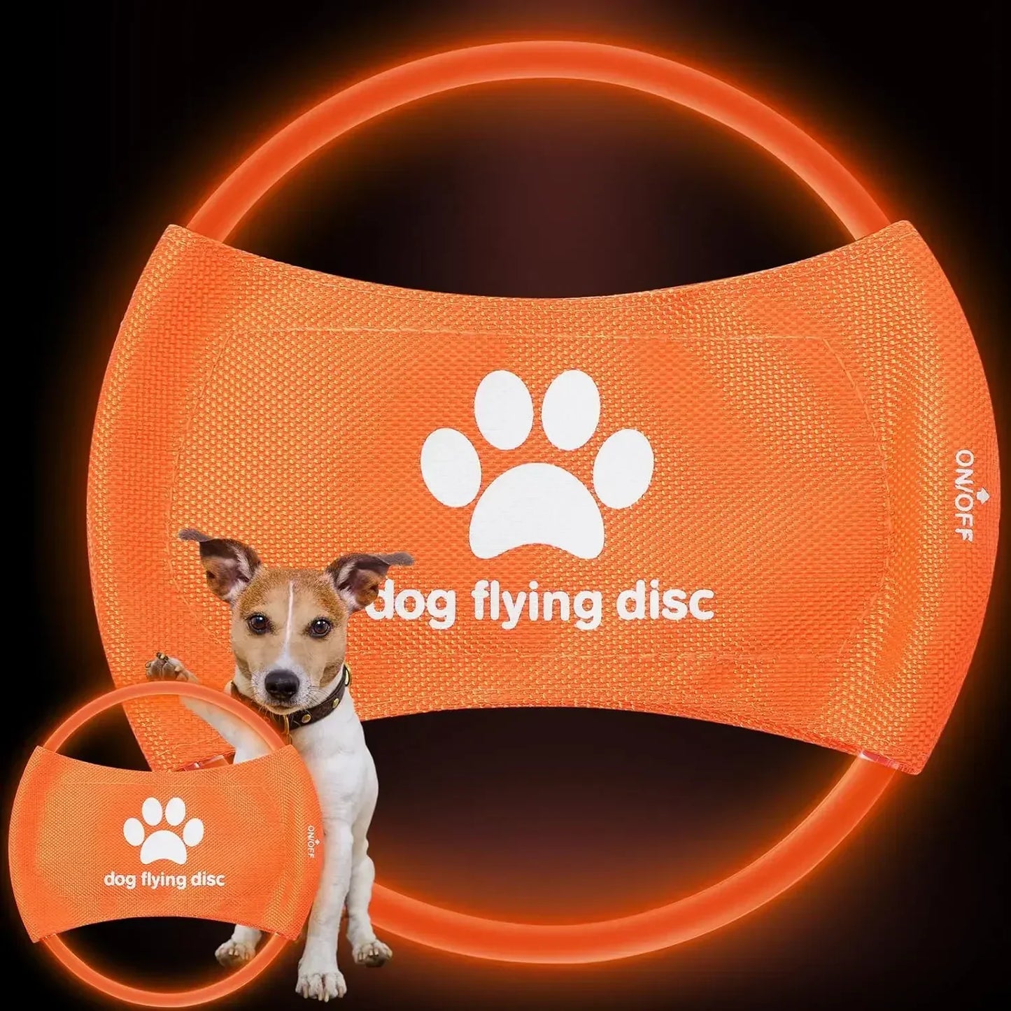 Dog Toy LED Glowing Rechargeable Disc Flying Toys with 3 Light Modes Pet Interactive Toys Training Throwing Dog Accessories