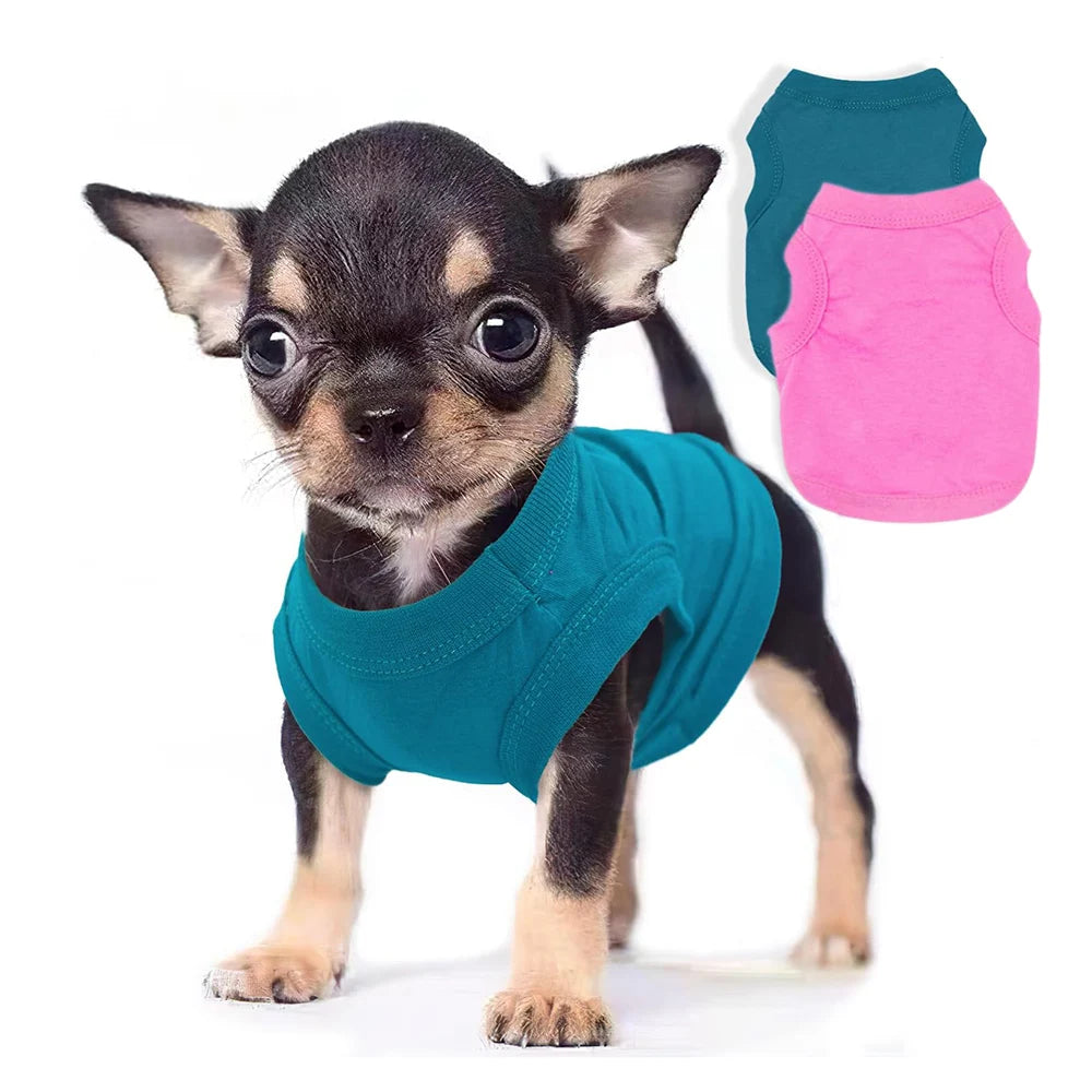 Blank Dog Clothes for Small Dogs, Summer Shirt, Chihuahua Bottoming T Shirts, Breathable Lightweight, Soft Puppy Apparel