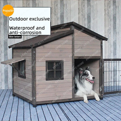 the DOGGY DUPLEX - Quality Assurance Large Outdoor Comfort Wooden Dog Kennel Designs