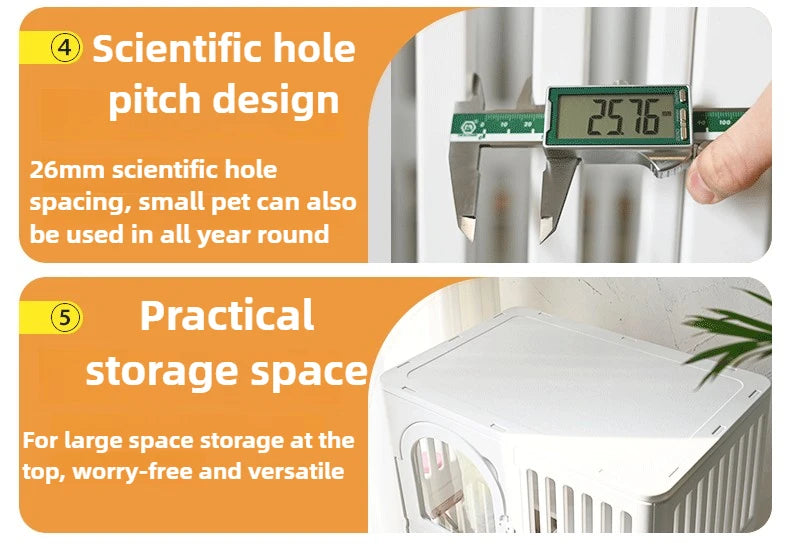 Indoor Dog House Large Space Pet Cage Noiseless Universal Wheel Transparent Dogs Villa Kennel Pet Accessories Products