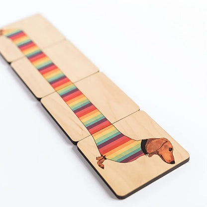 Dachshund Coaster Set, Creative Wooden Coaster, Home Decor, Living Room Table Desk Decoration