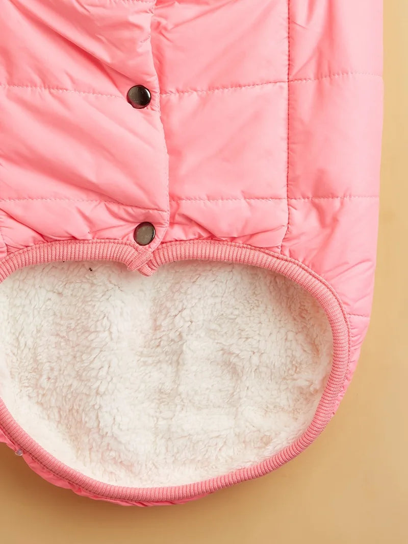 Winter Pet Dog Coat Winter Warmth Clothes Winter Dog Vest With Integrated Keep Warm Fleece Back Zipper For Small Medium Dog