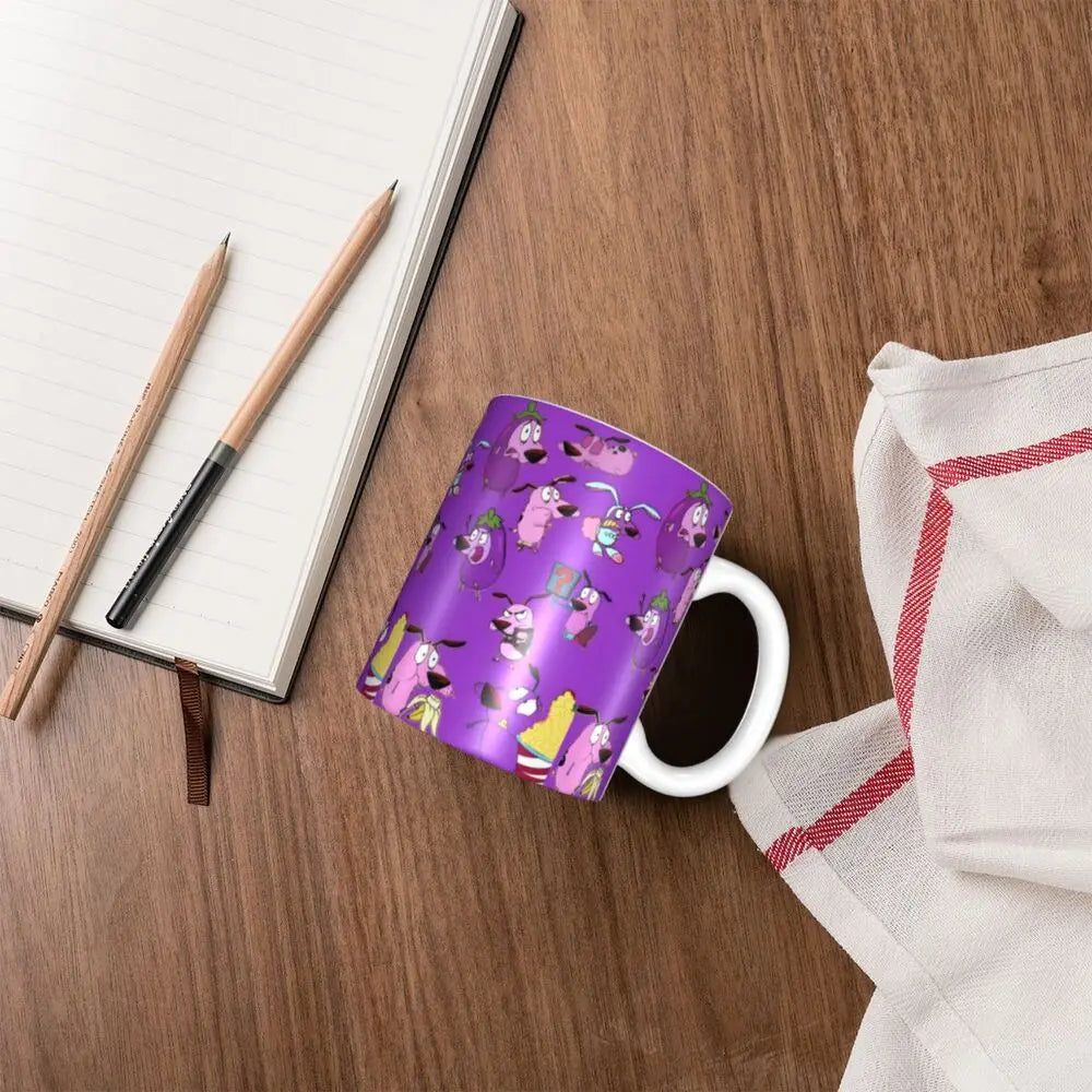 Personalized C-Courage The Cowardly Dog Coffee Mug DIY Ceramic Milk Tea Mug Cup