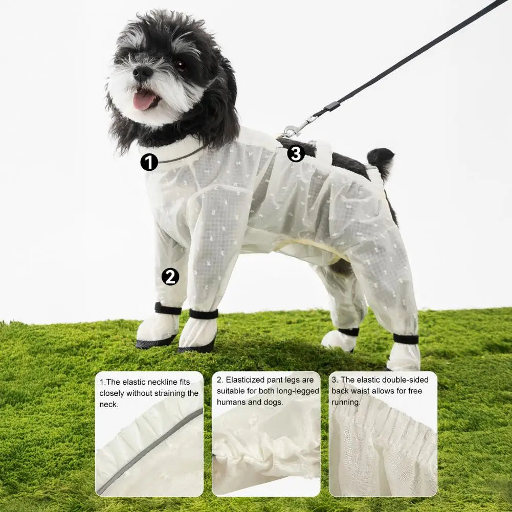 Pet Anti Dust Pants with Boots Waterproof Dog Paw Protector Shoes with Adjustable Suspender for Outdoor for Small for Dogs