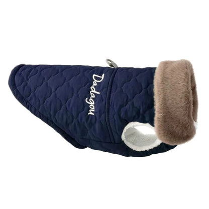 the FROSTGUARD FLEECE JACKET - Waterproof Fur Collar Dog Jacket, Winter Warm Fleece Dog Clothes for Small Dogs, Puppy Pet Vest, Chihuahua Yorkie Pug Coat