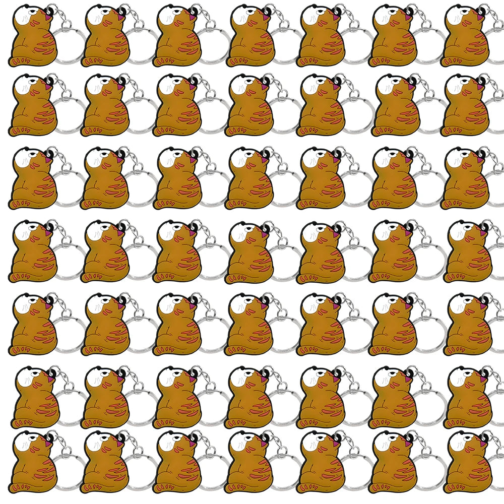 50PCS Cute Animal Keychain knife Ducks Dogs Cats Keyring for Women Men Kids Handbag Cool Car Key Accessories Friends Key Gifts