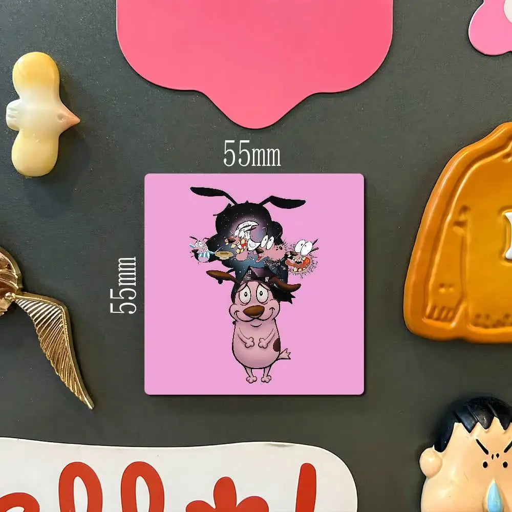 Courage The C-CowardlyS D-DogS Personalized Photo Fridge Magnets Round Magnetic Refrigerator Decoration Memorial Gifts Wedding