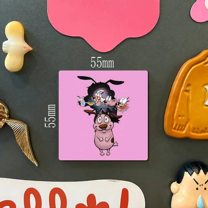 Courage The C-CowardlyS D-DogS Personalized Photo Fridge Magnets Round Magnetic Refrigerator Decoration Memorial Gifts Wedding