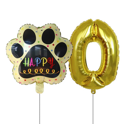 2 pieces/set Let us Pawty Big Dog PAWS Aluminum Balloons 30 inch figure 1 2 3 4 year old birthday party decoration Balloon Baby