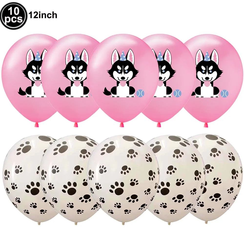 Dog Birthday Party Decorations 12inch Latex Print Animal Balloons Cute Pet Puppy Theme Baby Shower Birthday Party Decor Supplies