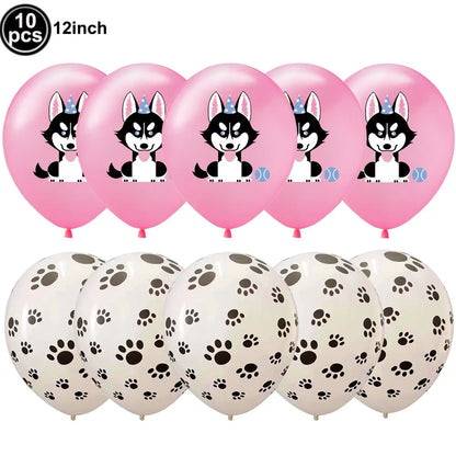 Dog Birthday Party Decorations 12inch Latex Print Animal Balloons Cute Pet Puppy Theme Baby Shower Birthday Party Decor Supplies