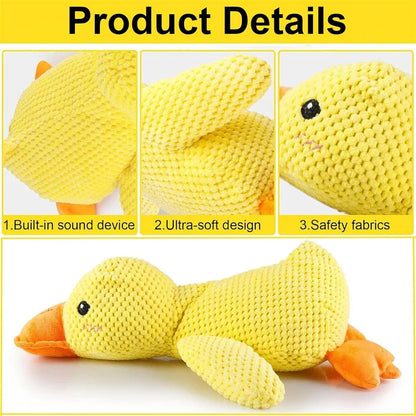 Cartoon Little Yellow Duck Shape Interactive Dog Toys Anti-Slip Design Pets Intelligence Exercise Feeder Food Dispenser Supplies