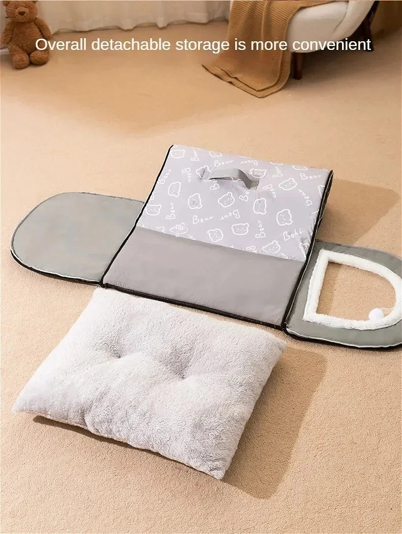 Winter Warm Foldable Pet House Removable Washable Dog Kennel Puppy Cave Sofa Pet Bed House for Large Dog and Small & Medium Cats